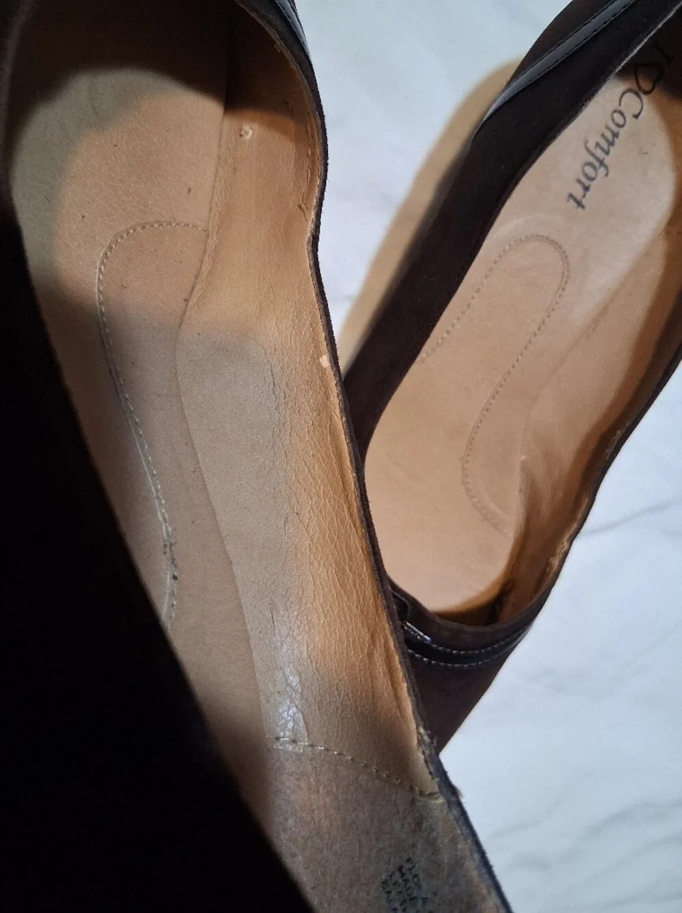 I Love Comfort Flora Brown Suede Leather Low Block Kitten Heels Flower Pumps 9M